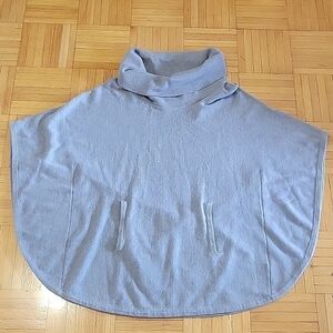 WHBM gray sweater cowl neck poncho US S